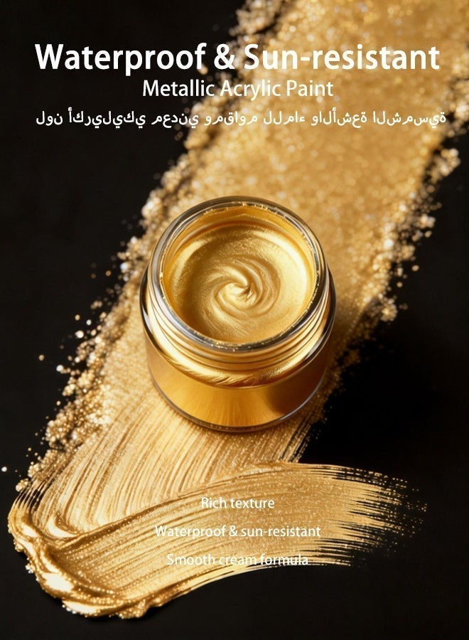 Acrylic Paint 10.14 oz Acrylic Paint, Gold, Includes Metallic and Pearlescent Colors. Portable Paint Refill Pack. - Image 2
